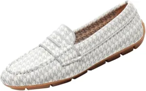 Women’s Lightweight Knit Loafers Driving Loafer, Slip On Flat Boat Shoes Flat Bottom Breathable Loafer Shoes