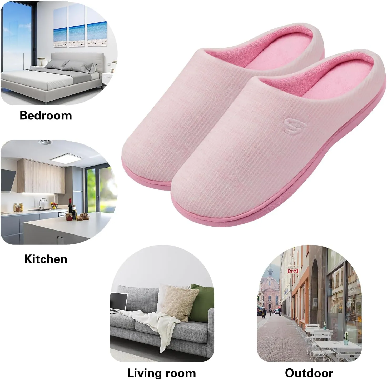 Women's Memory Foam Slipper, Soft House Slippers for Women Indoor Outdoor