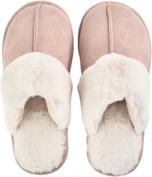 Women's Mens Cute Fuzzy Memory Foam Slippers Fluffy Winter Warm House Shoes Anti-Slip Bedroom Slides Indoor Outdoor with Pompom