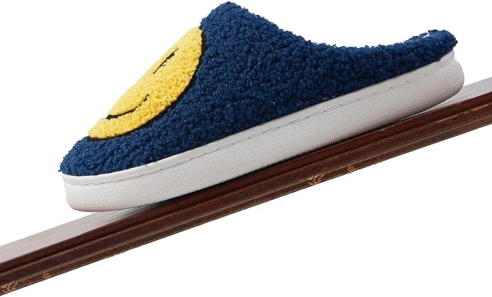 Women's Men's Retro Face Slippers Comfy Warm Plush Slip-On House Slipper for Winter Indoor Soft Cushion Non-slip Fluffy Slides Slippers