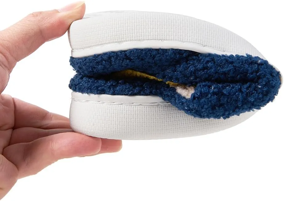 Women's Men's Retro Face Slippers Comfy Warm Plush Slip-On House Slipper for Winter Indoor Soft Cushion Non-slip Fluffy Slides Slippers