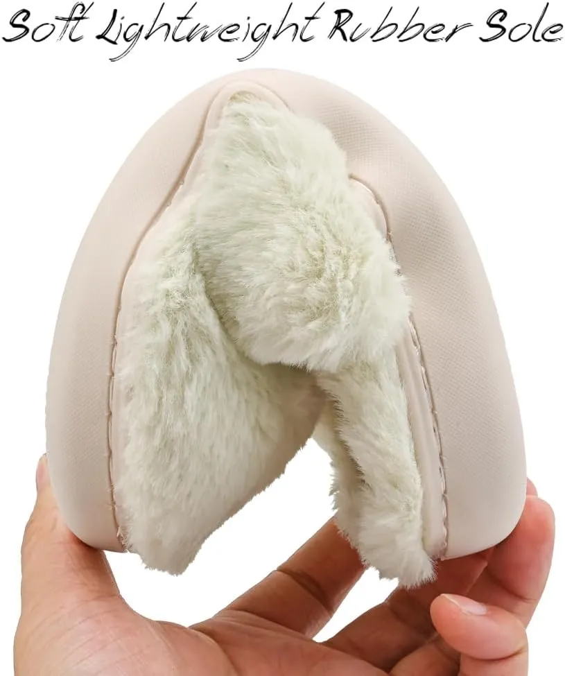 Women's Men's Retro Preppy Happy Face Slippers Comfy Warm Plush Slip-On House Slipper for Winter Indoor Soft Cushion Non-slip Fluffy Slides Slippers