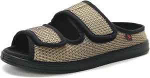 Womens Mens Slippers Wide Diabetic Shoes Unisex Adjustable Slippers Open Toe Mesh Sandals Lightweight House Footwear