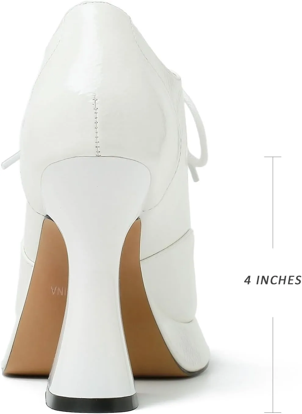 Women's Platform Pumps Patent Leather Chunky Heels Square Toe High Heel Booties Platform Boots for Women Dress Shoes