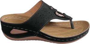 Women's Retro Clip Toe Sandals Height Increasing Hollow Out Slipper Arch Support Cushioned Shoes Platform
