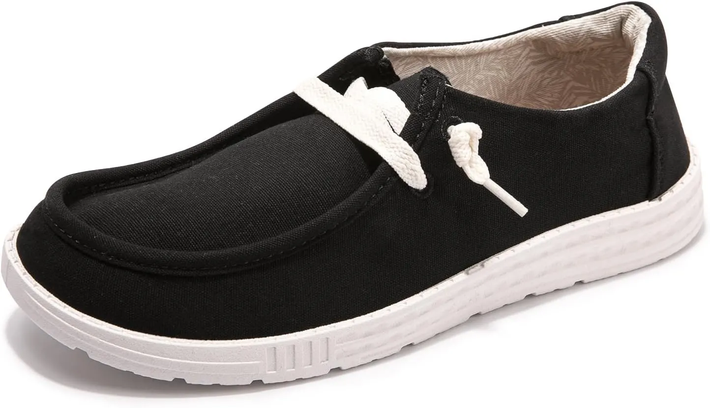 Womens Slip On Loafer Outdoor Sneakers Causal Low Top Canvas Flat Comfortable Fashion Walking Shoes