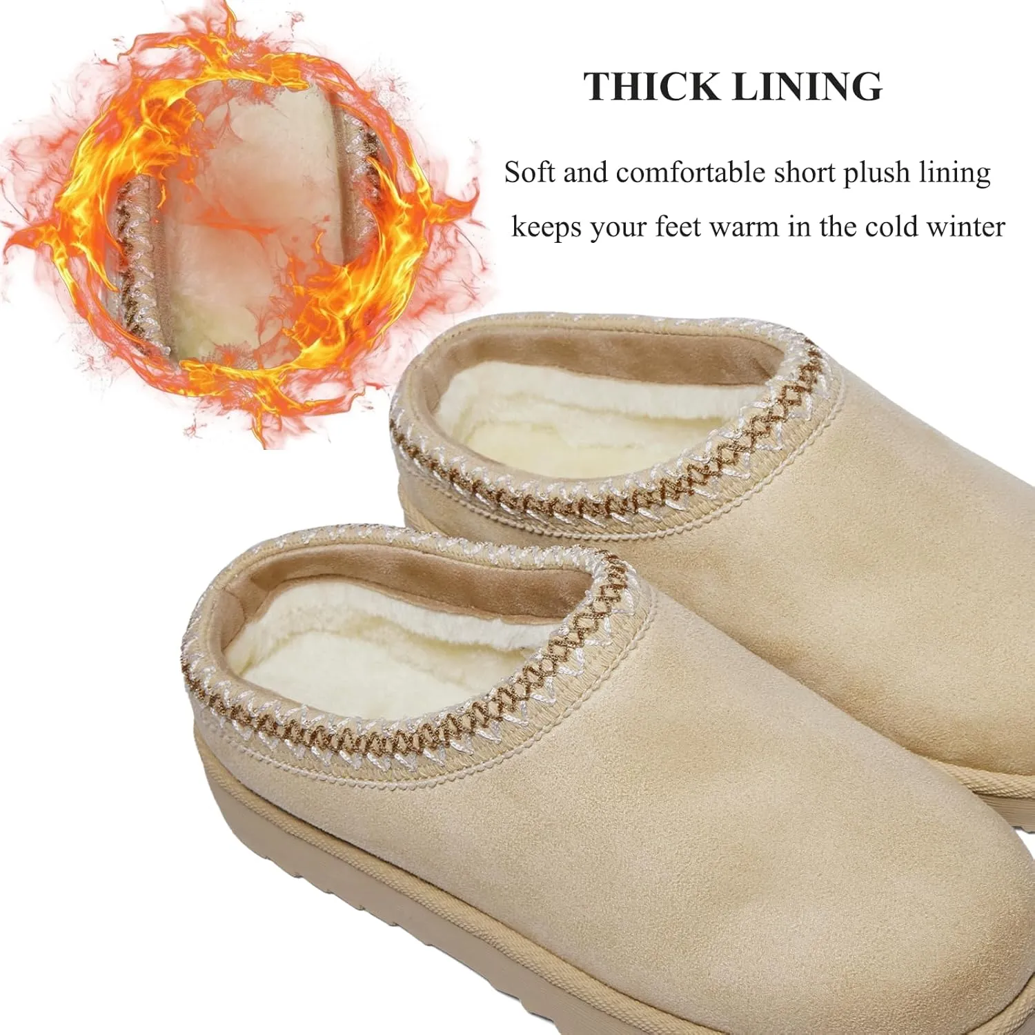 Women's Slippers Platform Mini Boots Anti-Slip Boot For Outdoor Short Ankle Boot Fur Fleece Lined Sneakers House slippers