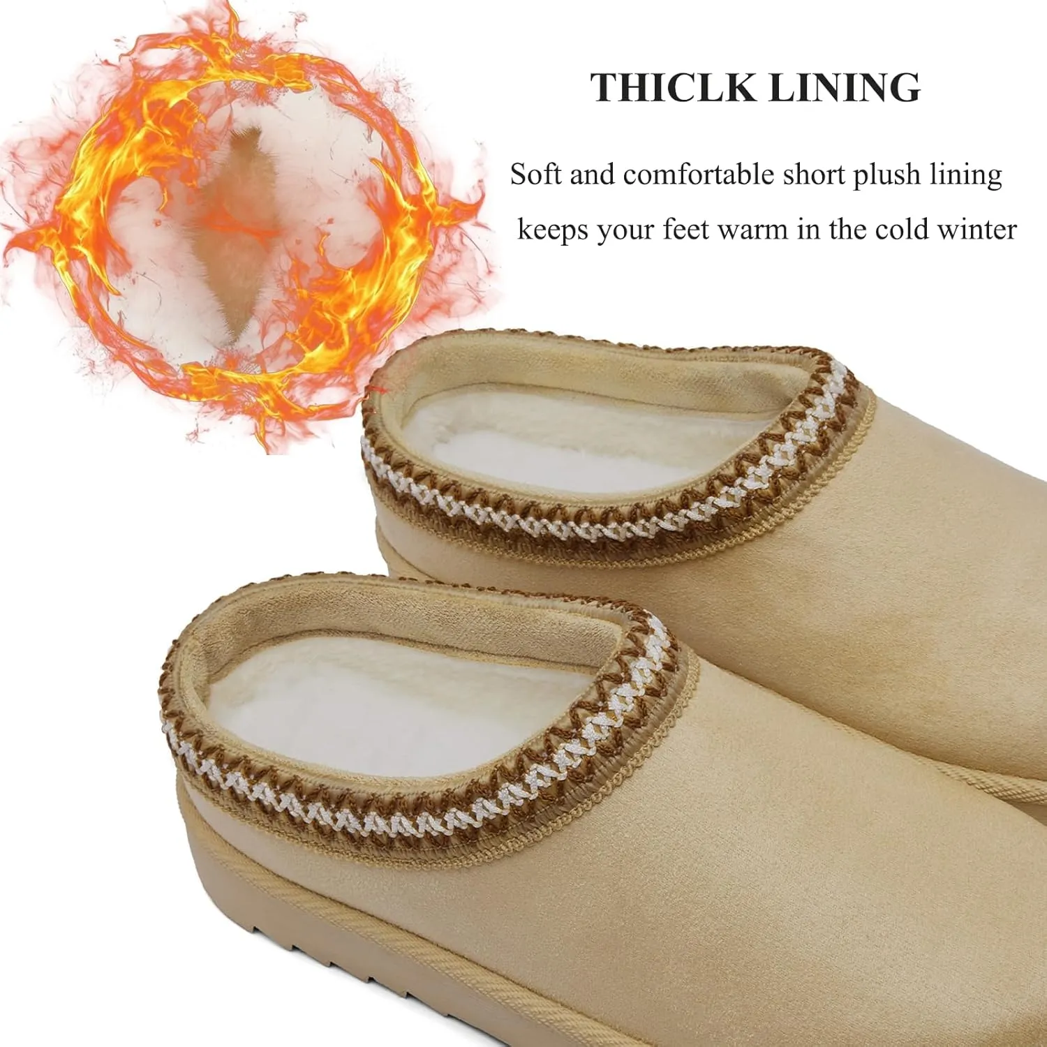 Women's Slippers Platform Mini Boots Anti-Slip Boot For Outdoor Short Ankle Boot Fur Fleece Lined Sneakers House slippers