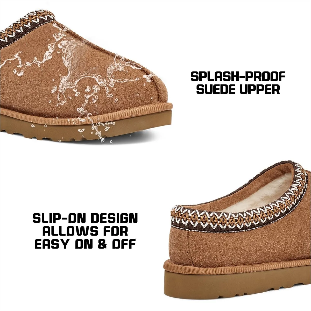 Women's Tasman Thin Platform Mini Boots Slippers Short Ankle Anti-Slip Boot Fur Fleece Lined Shoes for Indoor Outdoor