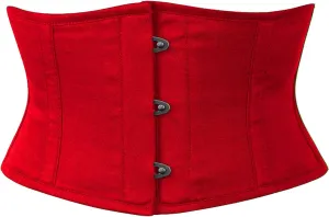 Womens Waist Trainer Cincher Heavy Duty Steel Boned Underbust Waspie Cotton Corset