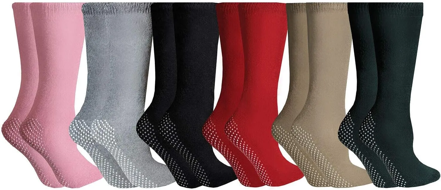 Yacht & Smith Wholesale Bulk 60 Pairs Winter Thermal Hospital Socks, Gripper Non-Slip Bottom