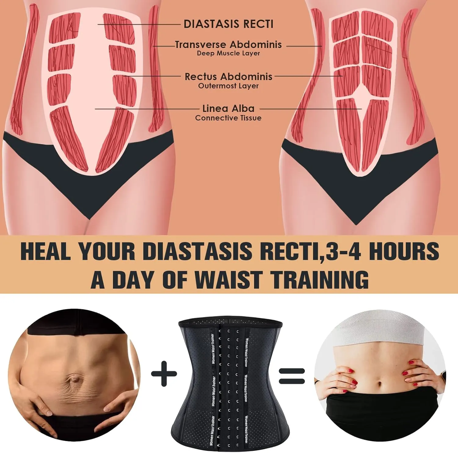 YADIFEN Corset Waist Trainer for Women, Latex Waist Cincher Workout Body Shaper Breathable Girdle Sport Belt