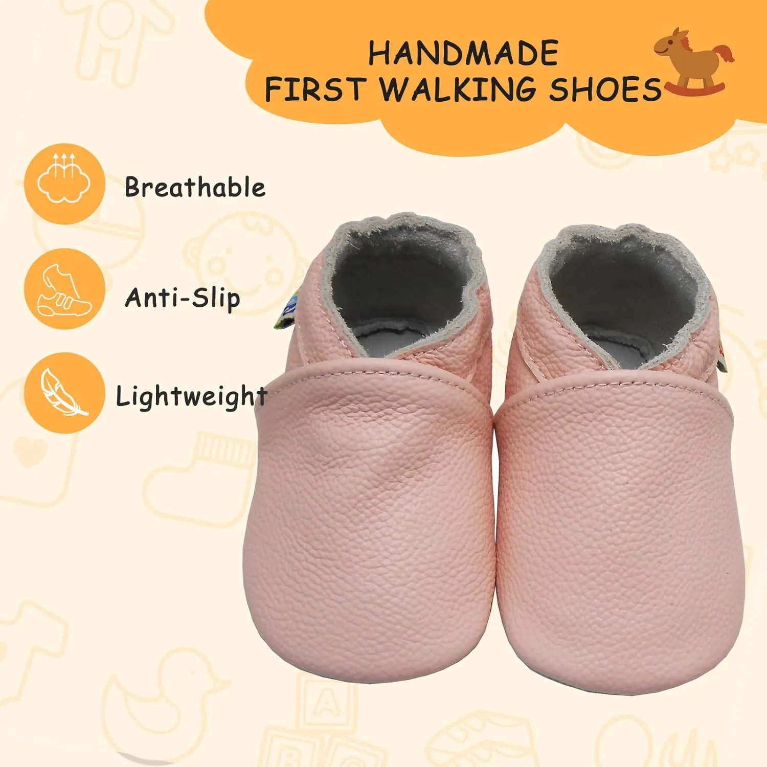 YALION Baby Soft Leather Shoes Suede Sole Infant Toddler First Walking Sports Crib Moccasins