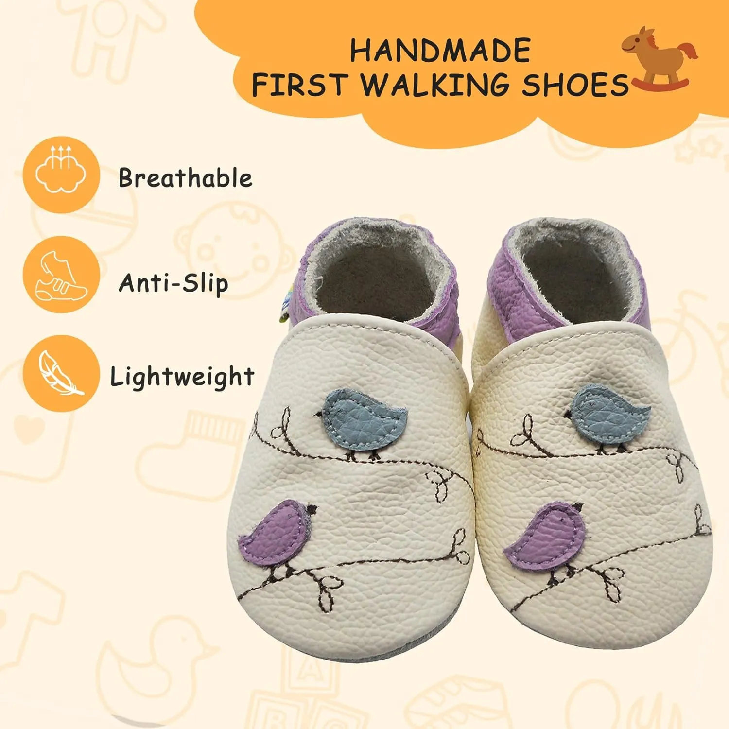 YALION Baby Soft Leather Shoes Suede Sole Infant Toddler First Walking Sports Crib Moccasins