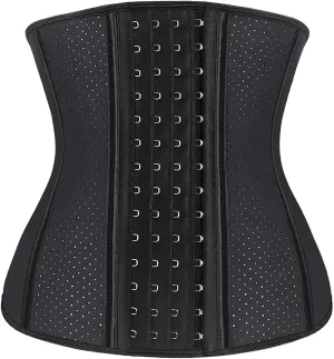 YIANNA Waist Trainer for Women Latex Underbust Waist Corsets Cincher Hourglass Body Shaper 4 Hooks