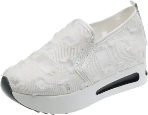 ZWRXW Women Wedges Sneakers 2025 Hollow Out Wedge Sneaker Comfortable Wedge Walking Sport Sneakers Platform Walking Shoes Fashion Bride Wedding Shoes