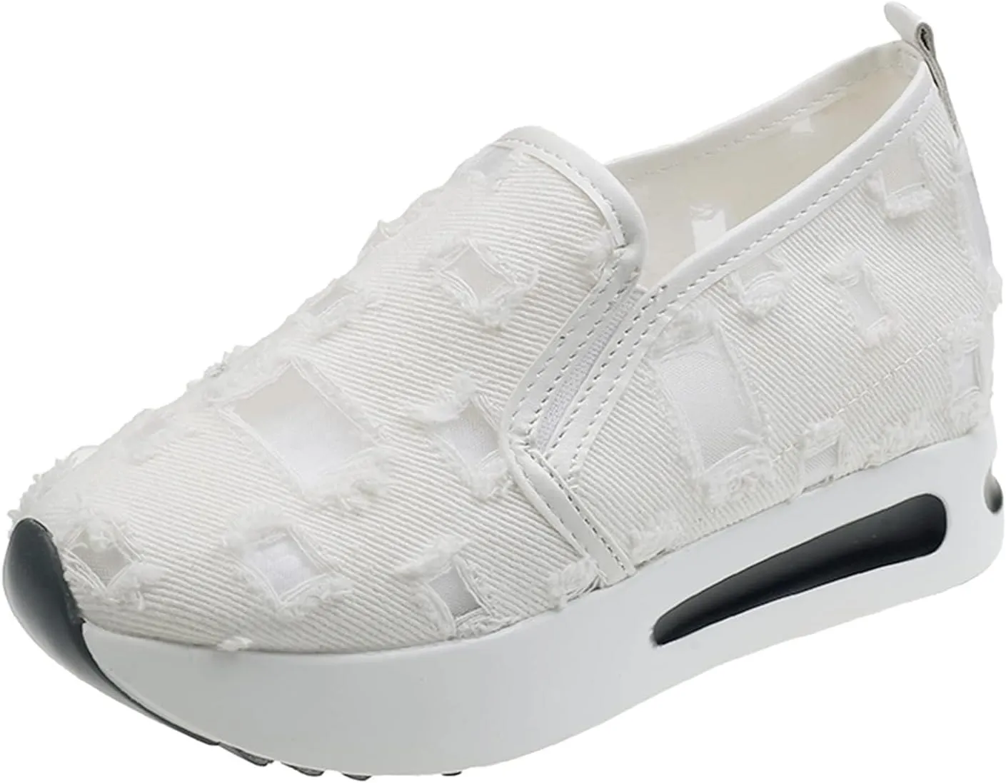 ZWRXW Women Wedges Sneakers 2025 Hollow Out Wedge Sneaker Comfortable Wedge Walking Sport Sneakers Platform Walking Shoes Fashion Bride Wedding Shoes