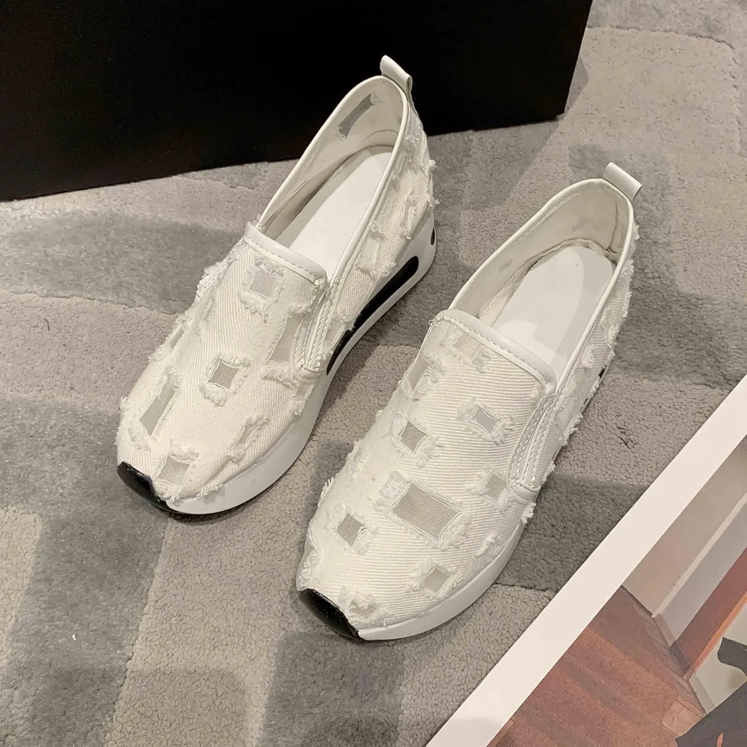 ZWRXW Women Wedges Sneakers 2025 Hollow Out Wedge Sneaker Comfortable Wedge Walking Sport Sneakers Platform Walking Shoes Fashion Bride Wedding Shoes